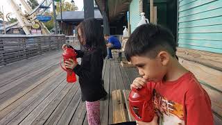 A chug break at Six Flags Fiesta Texas. San Antonio, Tx.