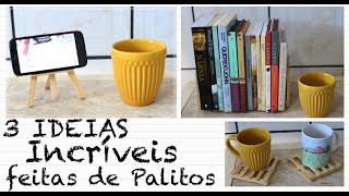 Aprenda fazer 3 Ideias Incríveis com Palitos de Picolé - Faça Você Mesmo, शिल्प कौशल, براعة, 장인 정신