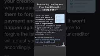 Want to remove late payments