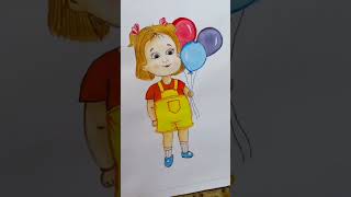 cute baby dall Drawing#shorts #youtubeshorts #