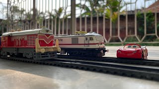 Indian Freight Train with Lightning McQueen and WAG9 & WAP7 Locomotive