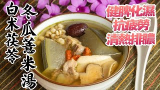 【白朮茯苓冬瓜薏米湯】 健脾化濕，抗疲勞，清熱排膿的食療 [廣東話 cc Eng Sub]