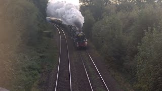 7029 'Clun castle' and 5043 Speed under the railway Bridge at Rewe 27/9/24