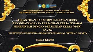 🔴 LIVE | Pelantikan dan Sumpah Jabatan Serta dengan Perjanjian Kerja (PPPK) T.A 2023