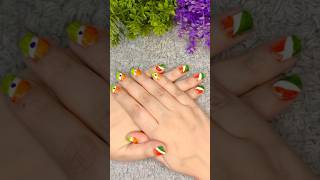 Independence Day Craft✨Tricolor Nails #youtubeshorts #viralvideo #diy #craft  #independenceday