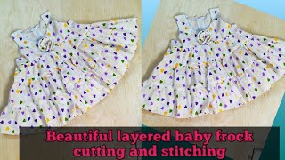 Baby frock cutting and stitching | Frill baby frock cutting & stitching | DIY 6mon-1year baby frock