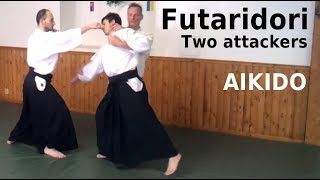 Aikido techniques against two attackers, FUTARIDORI (ninindori), by Stefan Stenudd in 2012