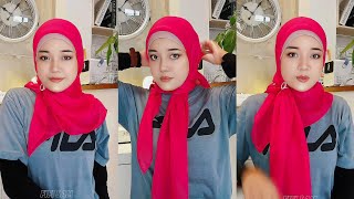 TUTORIAL HIJAB SEGI EMPAT GAYA SPORTY CASUAL YANG CANTIK DAN FRESH