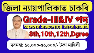 নতুন চাকৰি আহিল I Assam Jobs 2024 | Jobs in Assam 2024 I Assam Government Jobs 2024 I Grade 3 And 4