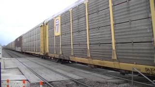 Full HD: 2 UP SD70ACe's leads the UP AGBDV-25 Auto Train at Geneva IL. 3/25/13