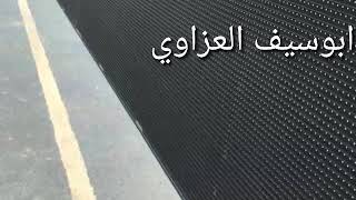 نصب الوحات الاعلانية لملعب الشعب الدولي