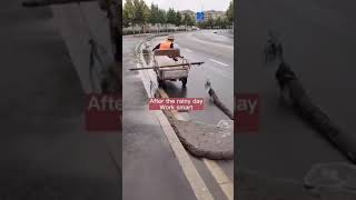 This is how the street are cleaned 💯|| useful way and crazy way😳😳 #shorts #youtube #cleaning