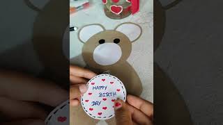 ||Teddy bear craft hand  crafts for kids||cute birthday craft||#diy#karabi #teddybear#birthday#card