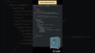 Hide & Show Password | ReactJS 🔑 #shorts #short #reactjs #trending