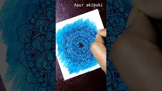 Mandala art | How to draw Mandala on water color background | #shorts