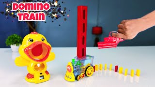 Domino Train & Funny duck Game - Unboxing and Play - Peephole View Toys