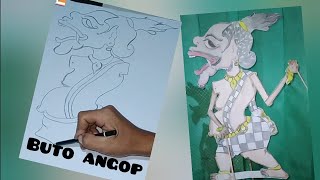 Cara menggambar wayang Buto Angop Membuat sekaligus Memperagakannya