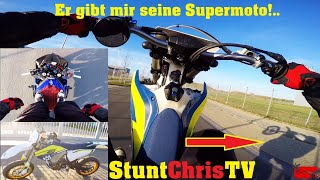 StuntChris | Er gibt mir seine Supermoto?! | Testriding the Husqvarna FE 501 | Yamaha R6 Stunts |