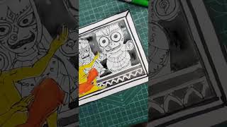 Sri Chaitanya Mahprabhu and Lord Jaganatha pen art #jagannath @artbreeze