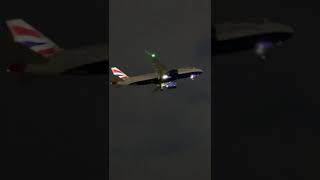 BA plane landing at Heathrow