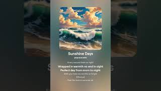 "Sunshine Days" by #MelodiesInTime #DailySong #DailyMusic  #dailysong #music #nightlifemagic #kpop