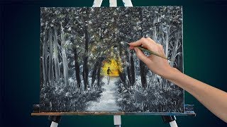 Fantastic Forest. How to paint an oil landscape Forest. Oil paintings for beginners Landscapes