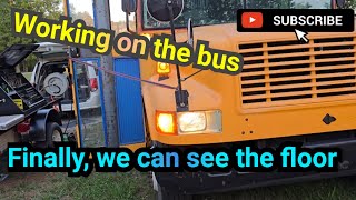 Finally seeing the Progress!!  We can see the floor!      (Bus Build # 7)