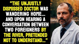 The unjustly dismissed doctor was wandering home  And upon hearing a conversation between