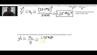 Centripetal Acceleration Calculation