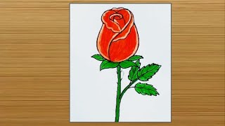 How to draw Rose | Easy Rose drawing |