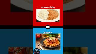 Qual a sua comida favorita? #jogodeescolhas #oquevocêprefere #quiz #trivia #vermelhoxazul