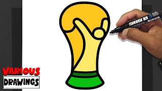 How To Draw World Cup  TROPHY | Qatar FIFA 2022