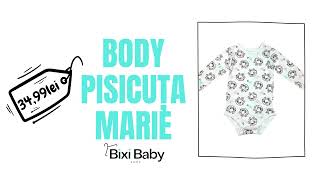 Body bebeluș fetiță cu pisicuța Marie 95% Bumbac | 5% Elastan| Bebeluși de la 3 luni până la 24 luni