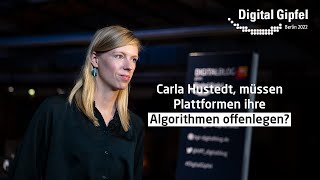 Carla Hustedt, müssen Social Media Plattformen ihre Algorithmen offenlegen? | Digital-Gipfel 2022