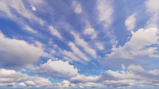 ( CGI 4k Stock Footage ) Heavenly beautiful fluffy white faith clouds blue seamless loop 9