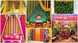 Haldi Decoration, Mehendi Background Decoration Ideas | Mehendi  ceremony Decoration Ideas, DIY