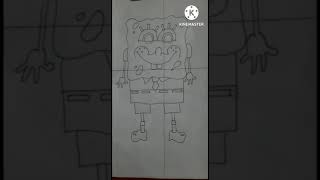 I tried to draw 4 different styles of Sponge bob||#shorts