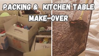 Packing and refinishing our kitchen table || VLOG