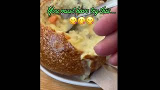 Bread bowl || At Panera #short #asmr