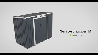 Metall Geräteschuppen in M - mit Fundamentrahmen für Gartenmöbel und -geräte