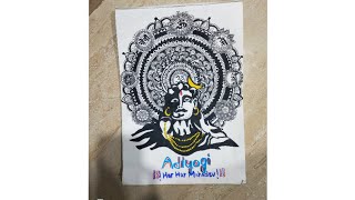 Madala Adiyogi Drawing | Creative mahadev drawing | Mandala Art | #creativeasc's