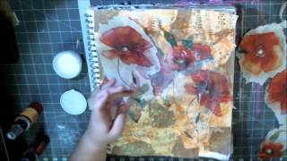 Mixed Media - Art Journal - Poppies #Thankful4Art