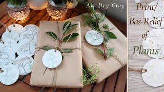 Air Dry Clay Print / Bas-Relief Of Plants / Easy DIY