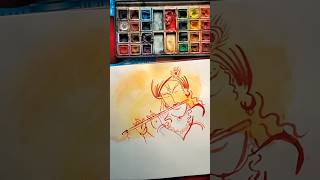 how to draw lord Krishna easy #krishna #watercolor #shortfeed #shortfeedviral  @artbreeze