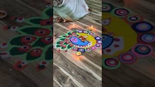 Pehlibaar Bahen ka diya hua Rangoli#minivlog #theriderwithstetho #kalipuja #diwali