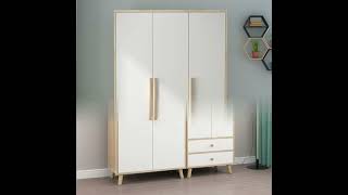 Kids bedroom solid wood closet cabinets and large storage space children wardrobe