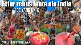 Telur rebus pakai fanta , makanan aneh India #streetfood #kulinerindia #kulinerprindavan