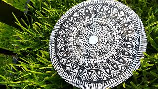 Mandala  Silver Color Dot Painting #simple round wooden  board wall decor....