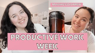 *PRODUCTIVE* work week in my life WFH| mini haul & making cold brew at home | LITERALLY LYDIA