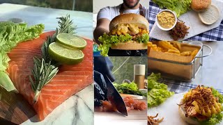 برغر السالمون 🍔🥬 قمة في ألذاااذه و الابداع //من بن قاسم